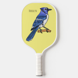 Blue Jay bird Cartoon Pickleball Schläger