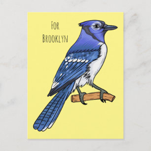 Blue Jay bird Cartoon Postkarte