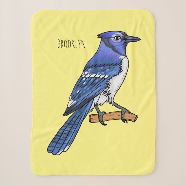 Blue Jay bird Cartoon Sherpadecke (Vorderseite)
