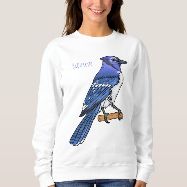Blue Jay bird Cartoon Sweatshirt (Vorderseite)
