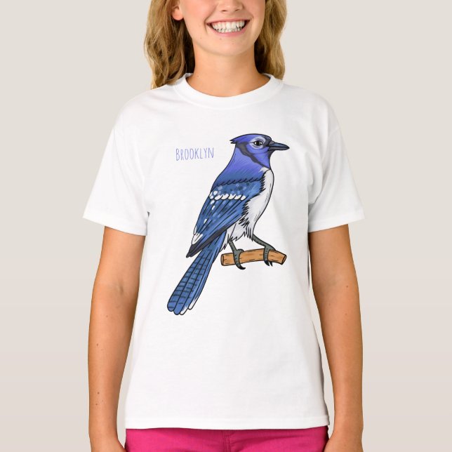 Blue Jay bird Cartoon T-Shirt (Vorderseite)