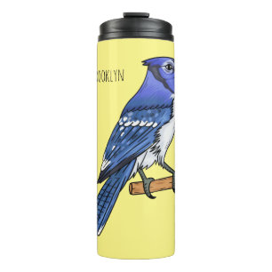 Blue Jay bird Cartoon Thermosbecher