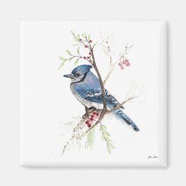 Blue Jay Bird Watercolor Magnet