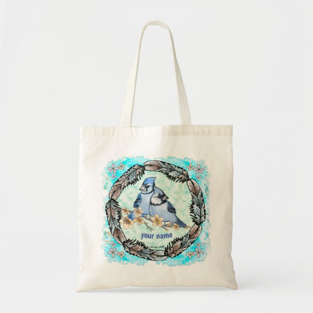 Blue Jay Branch Tote Bag Tragetasche (Vorne)