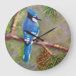 Blue Jay Clock Große Wanduhr