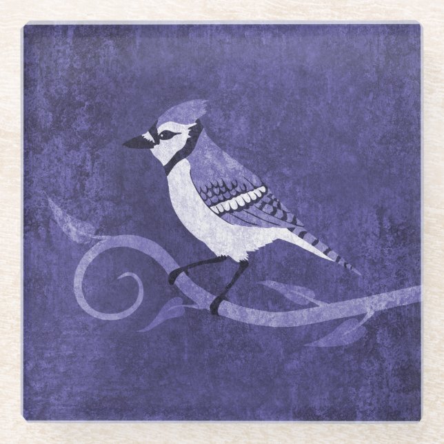 Blue Jay Glass Untersetzer (Vorderseite)