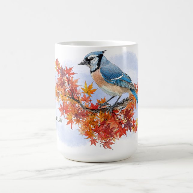 Blue Jay in Fall Colors Kaffeetasse (Mittel)