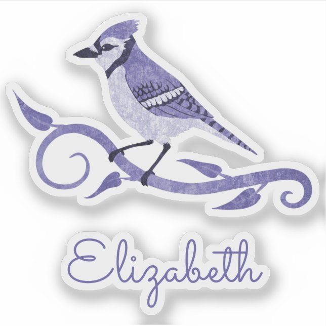 Blue Jay Name Vinyl Stickers Aufkleber (Vorderseite)