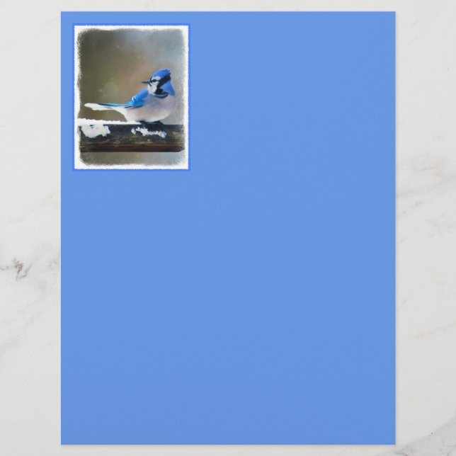 Blue Jay Painting - Original Bird Art (Vorderseite)