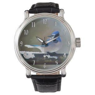 Blue Jay Painting - Original Bird Art Armbanduhr