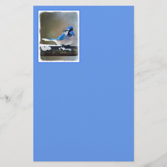 Blue Jay Painting - Original Bird Art Briefpapier (Vorderseite)
