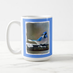 Blue Jay Painting - Original Bird Art Kaffeetasse