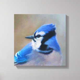 Blue Jay Painting - Original Bird Art Leinwanddruck