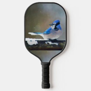 Blue Jay Painting - Original Bird Art Pickleball Schläger
