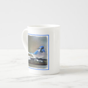 Blue Jay Painting - Original Bird Art Prozellantasse