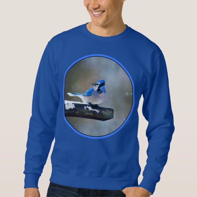 Blue Jay Painting - Original Bird Art Sweatshirt (Vorderseite)