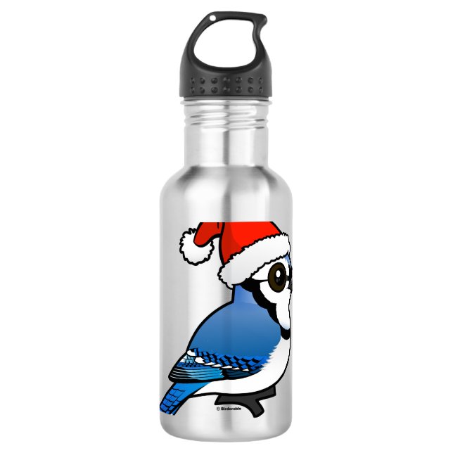Blue Jay Santa Trinkflasche (Vorderseite)