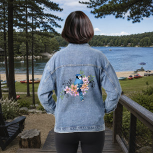 Blue Jay Spring Blumen Jeansjacke