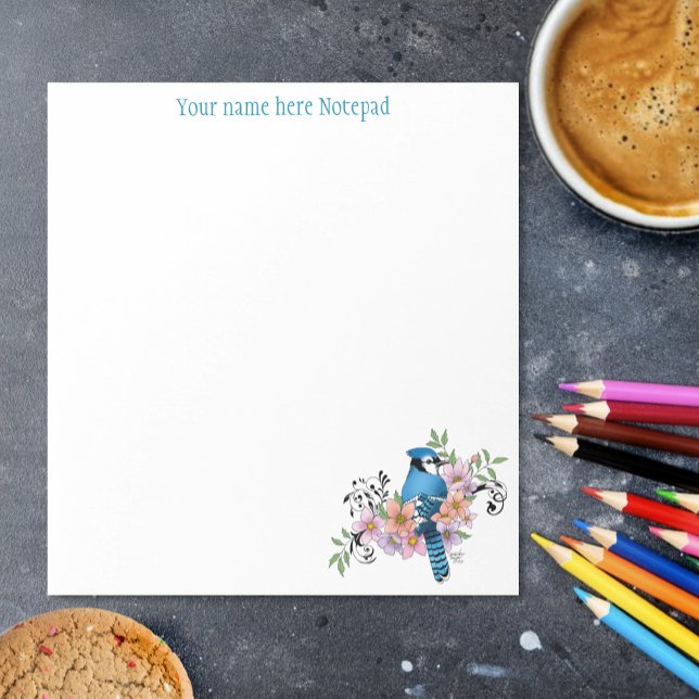 Blue Jay Spring Blumen Notizblock (Von Creator hochgeladen)
