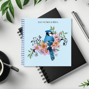 Blue Jay Spring Blumen Notizbuch