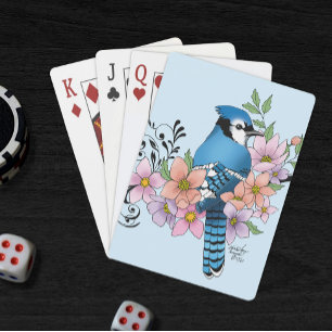 Blue Jay Spring Blumen Spielkarten
