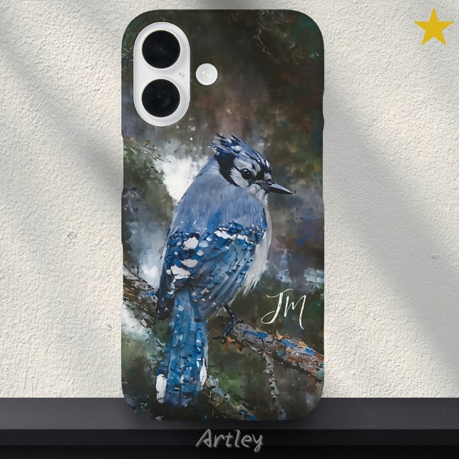 Blue Jay Vogelbeobachtung Bird Painting Individuel iPhone 16 Hülle (Von Creator hochgeladen)