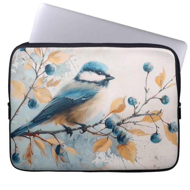 Blue Jay Watercolor Art Laptopschutzhülle (Vorderseite)