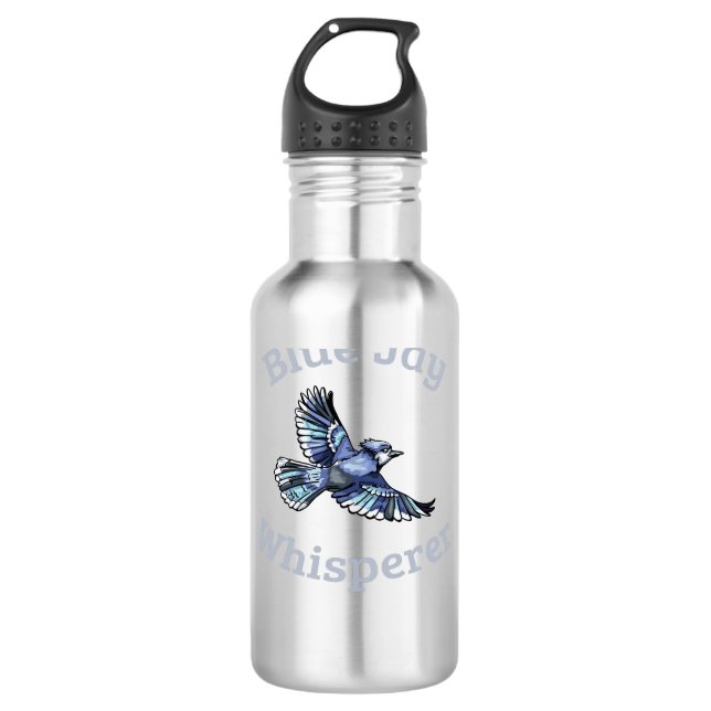 Blue Jay Whisperer Edelstahlflasche (Vorderseite)