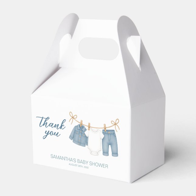 Blue Jean Baby auf dem Weg Baby Dusche Geschenkschachtel (Vorderseite)
