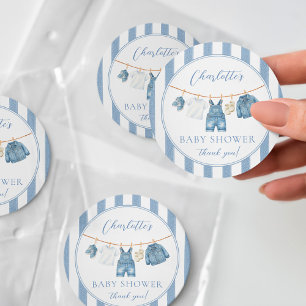 Blue Jean Baby Baby-Party  Runder Aufkleber