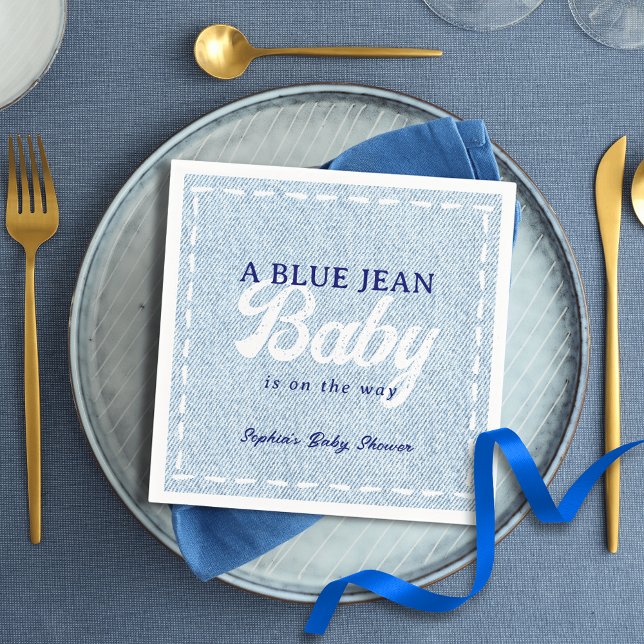 Blue Jean Baby Boy Baby Shower  Serviette (Von Creator hochgeladen)
