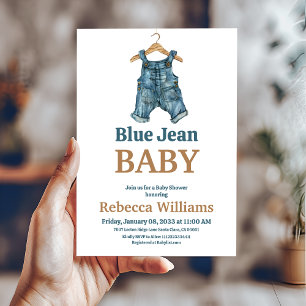 Blue Jean Baby Boy Denim Baby Shower Einladung