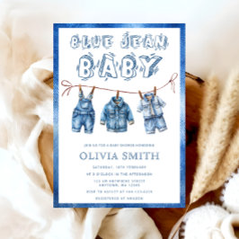 Blue Jean Baby Boy Shower Einladung
