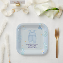 Blue jean Baby denim Baby Dusche Einladung Pappteller