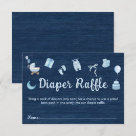 Blue Jean Baby Denim Baby Duwer Diaper Raffle Begleitkarte