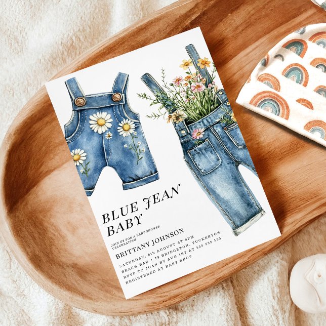 Blue Jean Baby Denim Baby Shower Einladung (Von Creator hochgeladen)