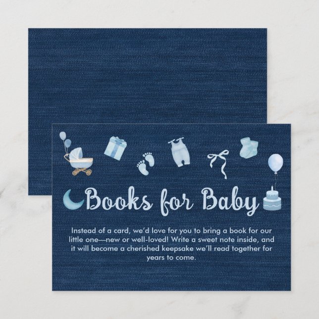 Blue Jean Baby Denim Books for Baby Shooting Begleitkarte (Vorne/Hinten)