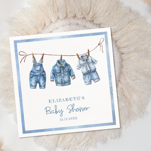 Blue Jean Baby Denim Boy Baby Shower Serviette (Von Creator hochgeladen)