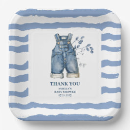 Blue jean baby Denim Country Baby Dusche Pappteller