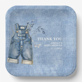Blue jean baby Denim Country Baby Dusche Pappteller