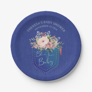 Blue Jean Baby Denim Dusche Custom Paper Teller