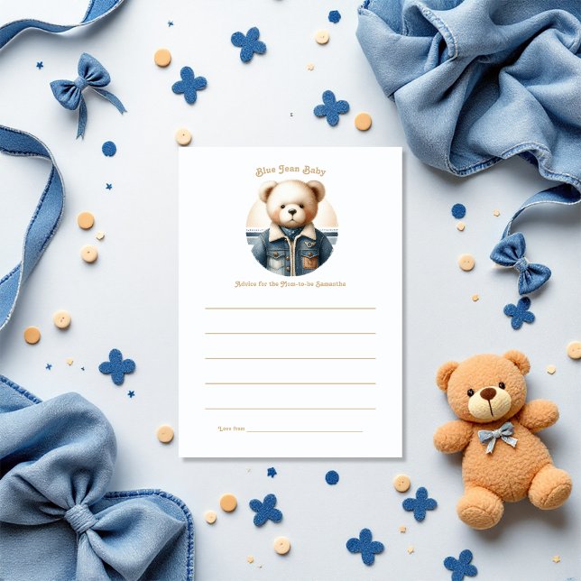 Blue Jean Baby Denim Teddy Hinweiskarte (Blue Jean Baby Denim Teddy Advice Card)