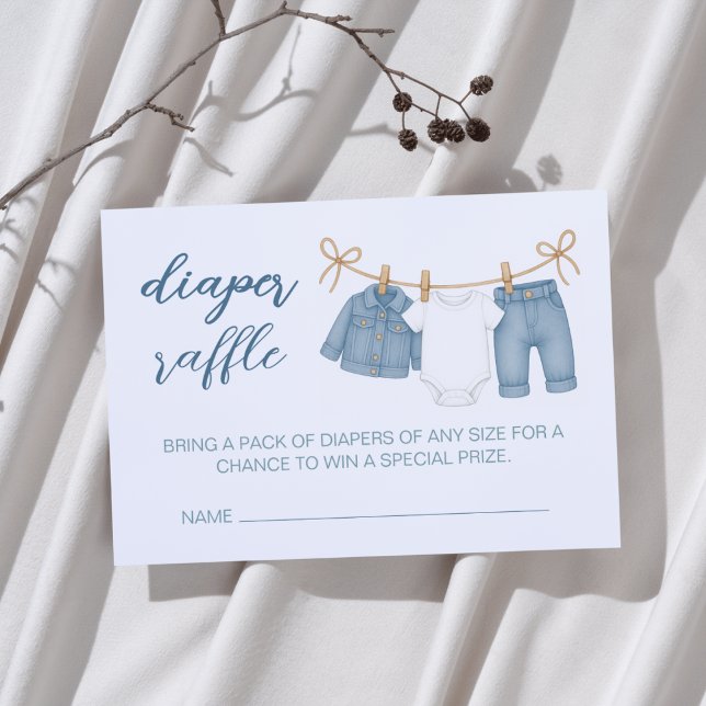 Blue Jean Baby Diaper Raffle Baby Dusche Begleitkarte (Von Creator hochgeladen)