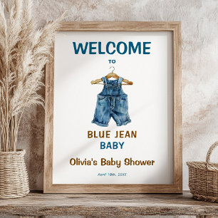 Blue Jean Baby Dusche Begrüßungszeichen Poster