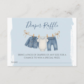 Blue Jean Baby Duwer Diaper Raffle Begleitkarte