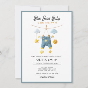 Blue Jean Baby ist auf dem Weg Baby Shower Einladung