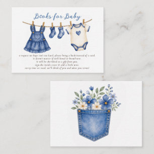 Blue Jean Baby Mädchen Baby Shower Buchwunsch  Begleitkarte