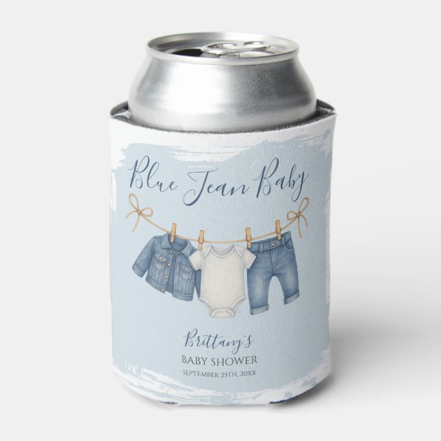 Blue Jean Baby Shower Denim Baby Dosenkühler (Kanne Vorderseite)