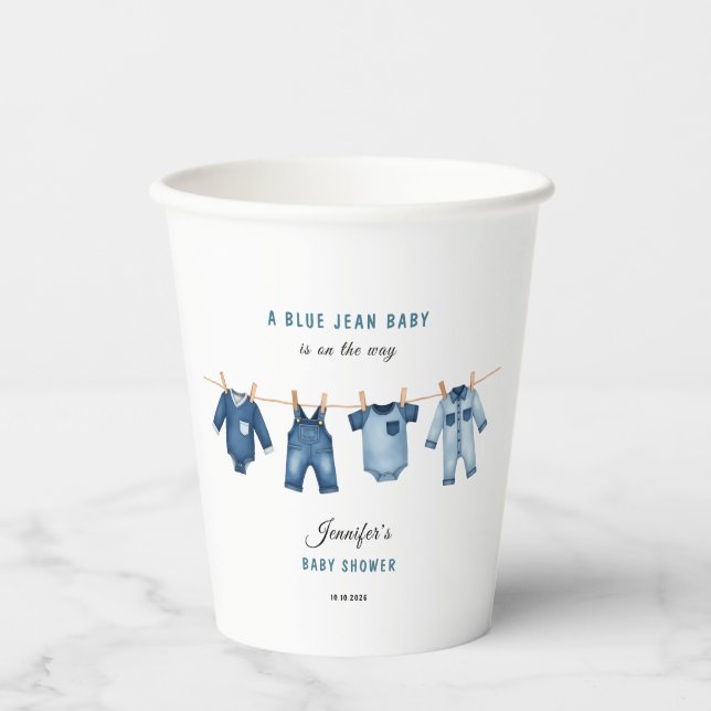 Blue Jean Baby Shower - Denim Theme Pappbecher (Vorderseite)