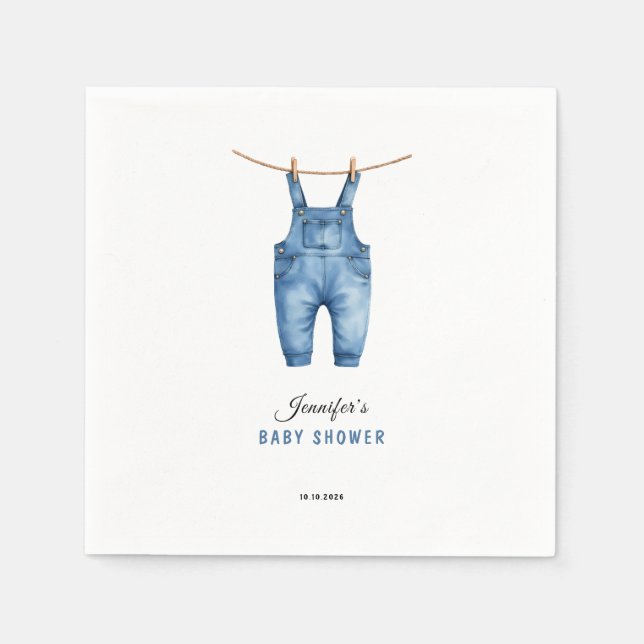 Blue Jean Baby Shower - Denim Theme Serviette (Vorderseite)